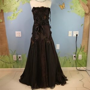 Dolce Jovani Strapless Ballgown Altered